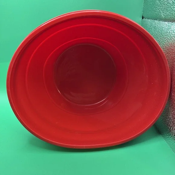 Pampered Chef 1457 Family Size Microwave Popcorn Maker Red Silicone Collapsible - Picture 3 of 4